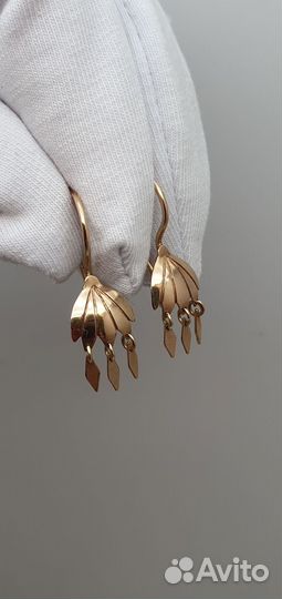 Золотые серьги 583 проба