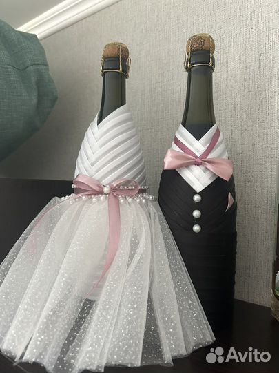 Чехлы на бутылки свадебные