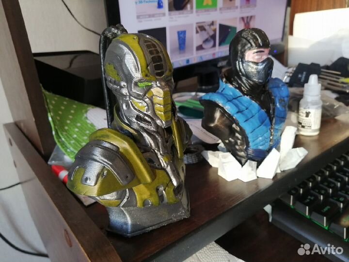 Бюсты Cyrax, Sub zero, NightWolf из MK