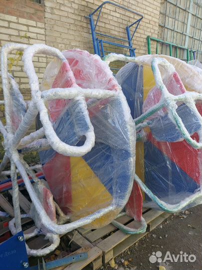 Детская горка, балансир, карусель G3779