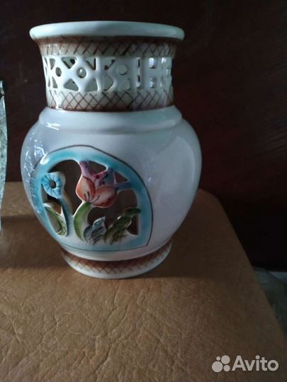 Семикаракорский фаянс ваза СССР, конфетница- Ведёр