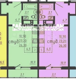 Квартира-студия, 26,3 м², 16/21 эт.