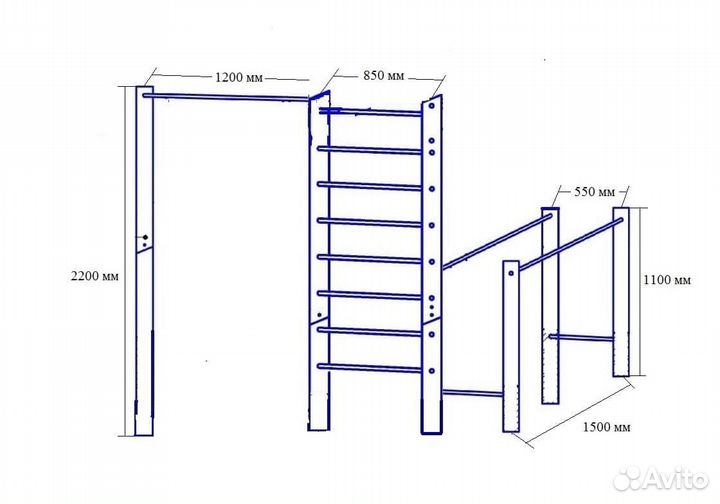 Турник брусья шведская стенка качели спорткомплекс