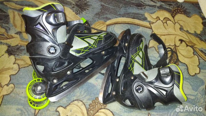 Коньки ролики 2 в 1 раздвижные