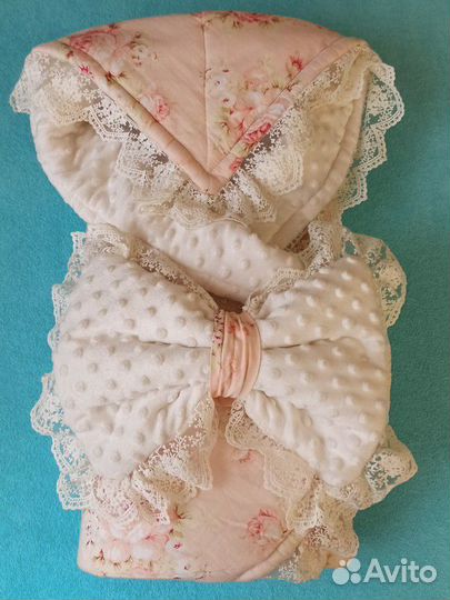 Одеяло-конверт с бантом на выписку из роддома