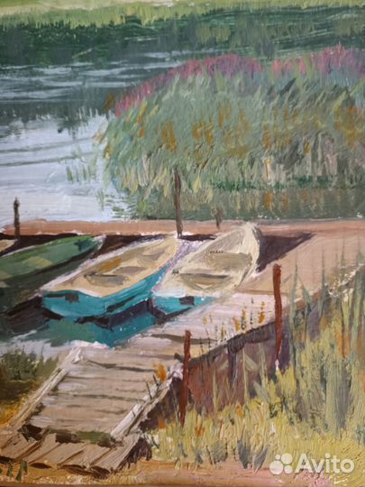 Картина маслом Лодки