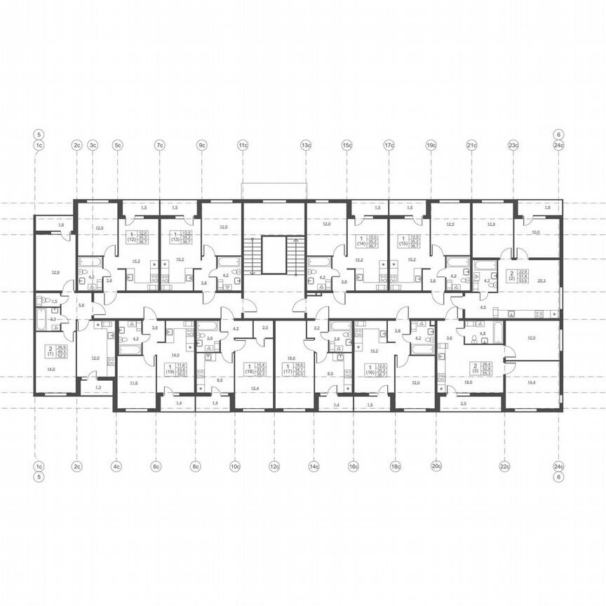 2-к. квартира, 53,6 м², 6/8 эт.