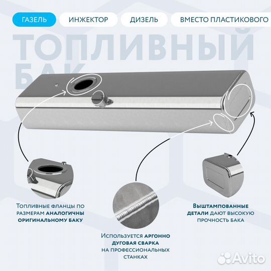 Топливный бак на Газель 130л нового образца