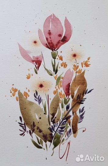 Акварель в интерьер