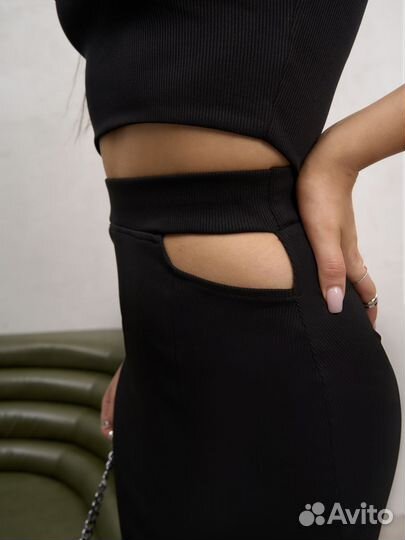 Юбка карандаш макси длинная с разрезом