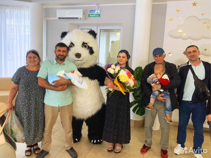 Поздравление от Панды, Мишка на праздник