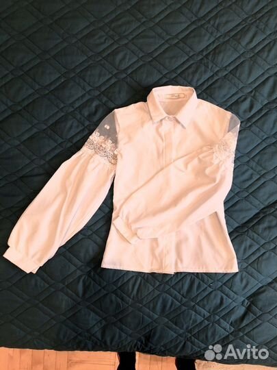 Блузка школьная нарядная белая 122-128