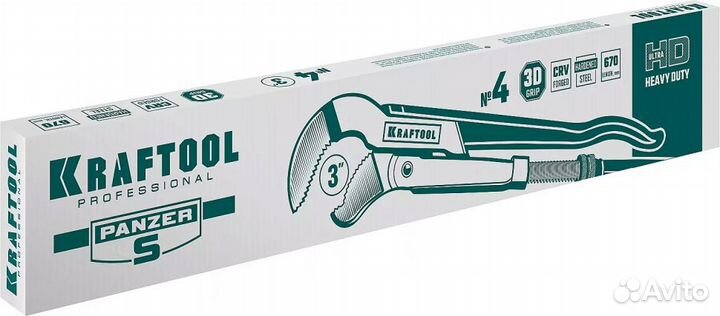 Ключ трубный Kraftool Panzer-S №4 2733-30 z02 изогнутые губки