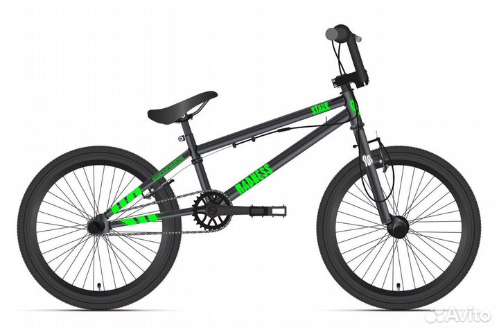Велосипед StarkMadness BMX 2 серый/зеленый/черн