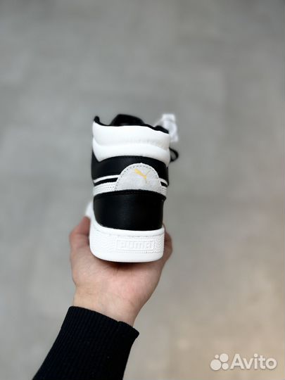 Кеды зимние Puma mid black/white (мех)