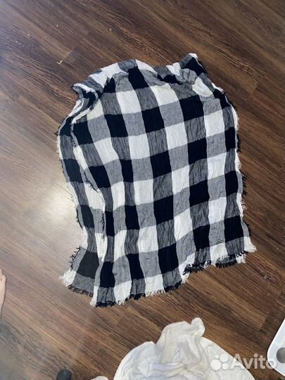 Платок шарф в клетку хлопок