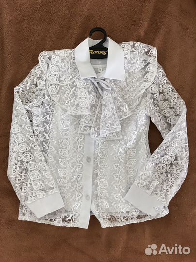 Блузка на 1 сентября 1 класс гипюровая