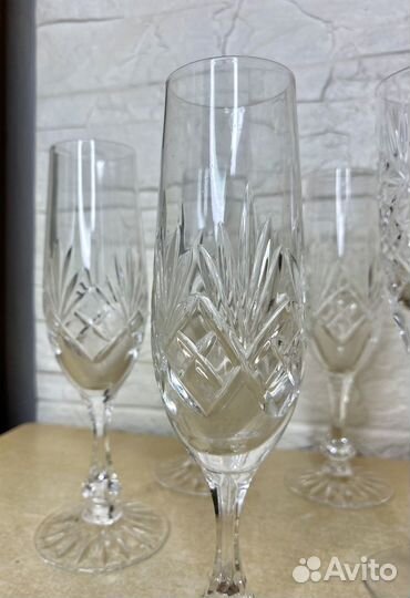 Хрустальные фужеры бокалы СССР для шампанского