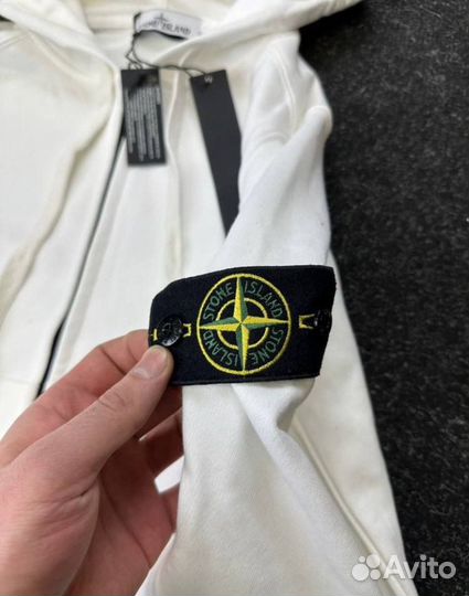 Зип худи stone island белая