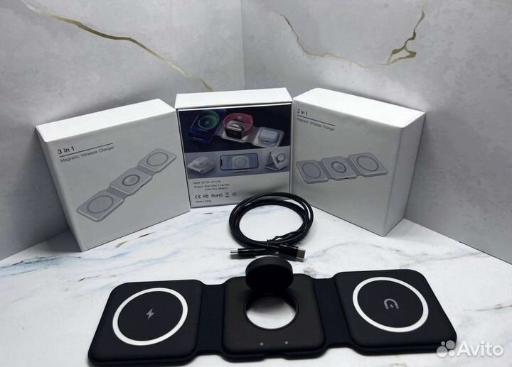 Беспроводная магнитная зарядка 3 в 1