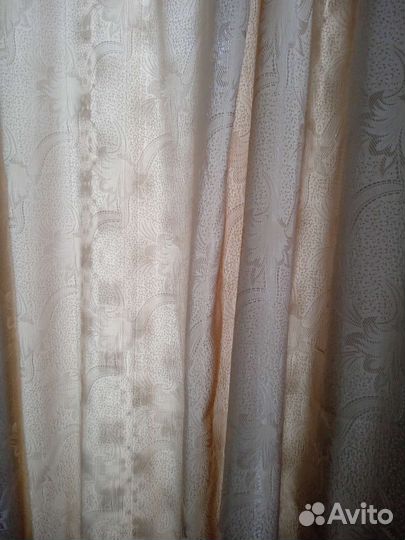 Шторы бежевые 155х290