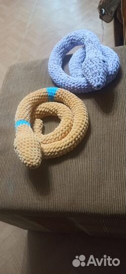 Вязаные игрушки Амигуруми змеи