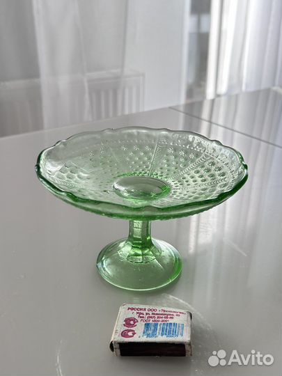 Ваза цветное стекло СССР для фруктов или конфет