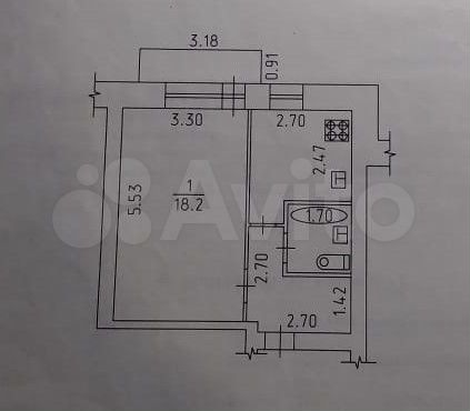1-к. квартира, 34,1 м², 4/5 эт.