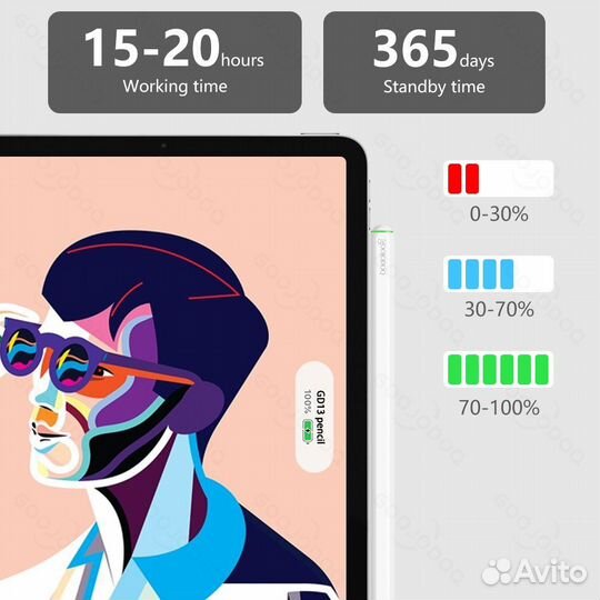 Стилус Goojodog 13gen с беспроводной зарядкой