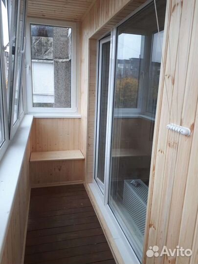 Отделка балконов евровагонкой, остекление балконов