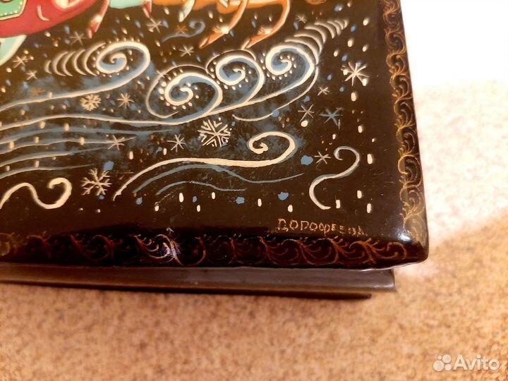 Шкатулка Мстера лаковая миниатюра СССР винтаж