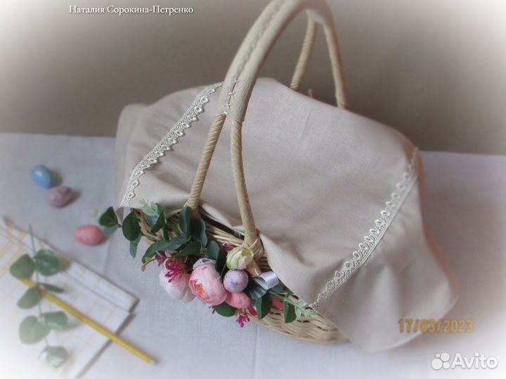 Плетеная корзина к пасхе