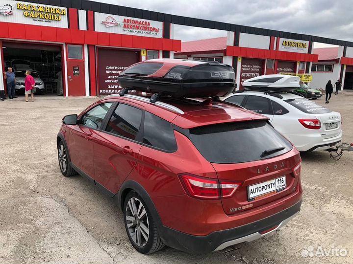 Автобокс Level Касатка 450л Лада Веста св Кросс