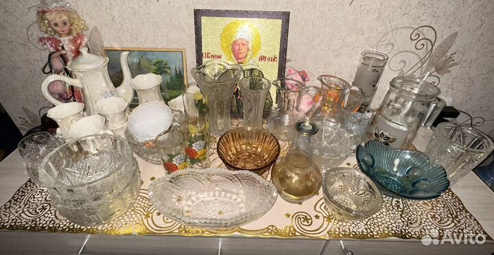 Посуда салатник хрусталь ваза стакан рюмка