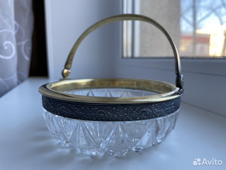 Сахарница конфетница СССР серебро 160 гр/золото