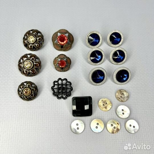 Пуговицы для рукоделия, с камнями, деревянные