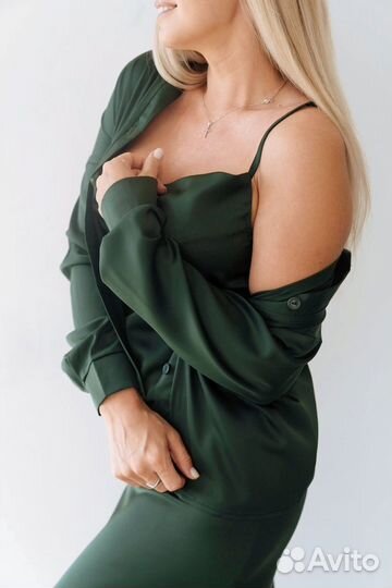 Платье комбинация с рубашкой новое