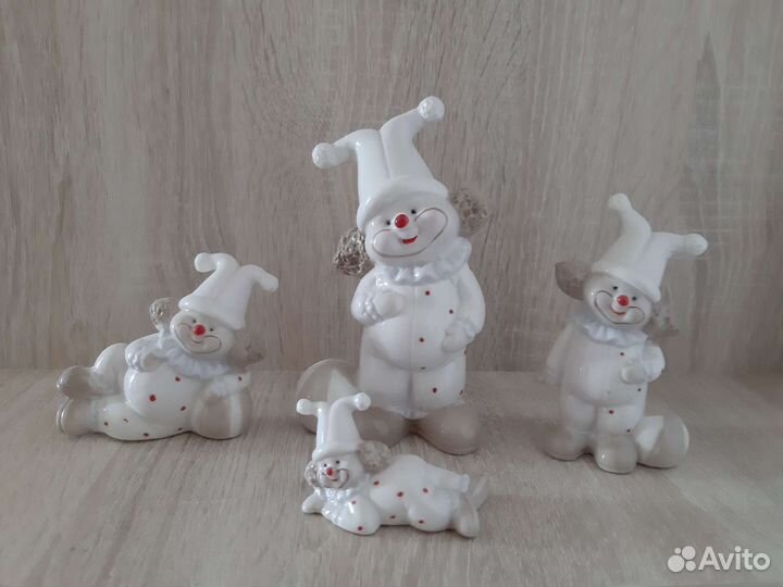 Фарфоровые статуэтки клоуны