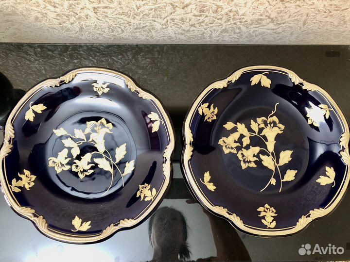 Большие блюдо cobalt Ильменау