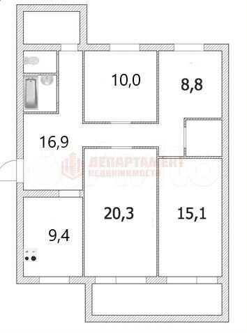 4-к. квартира, 93,7 м², 7/9 эт.