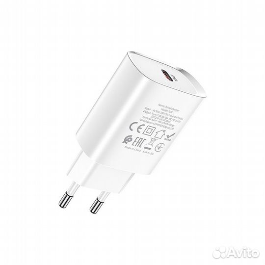 Блок питания hoco N14 1xPD+Type-C Lightning белый