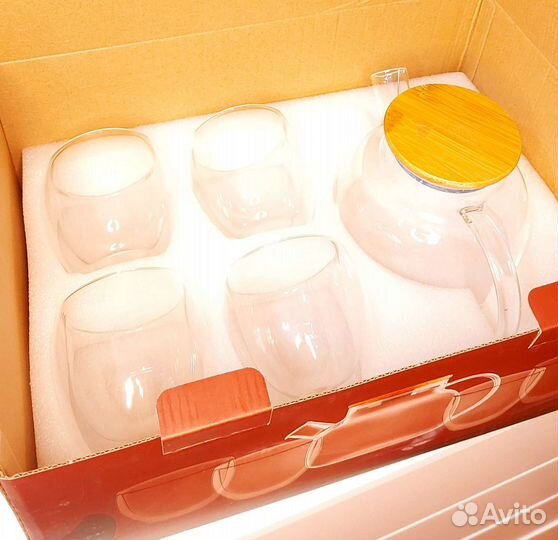 Набор подарочный чайник и стаканы