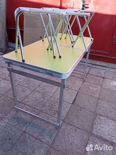 Стол туристический усиленный книжка +4 стула