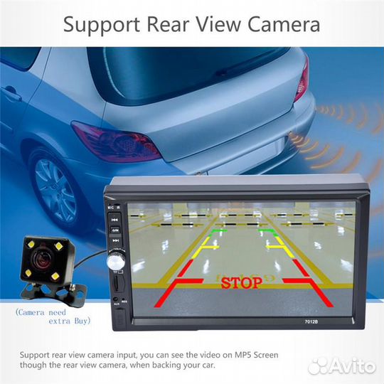 2din магнитолы и камеры USB microSD FM Bluetooth