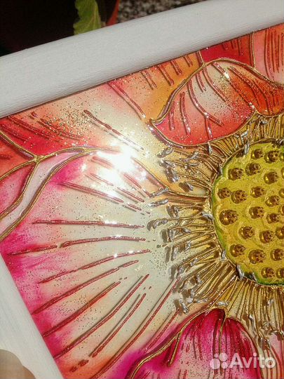 Витражная картина 2 шт Цветы