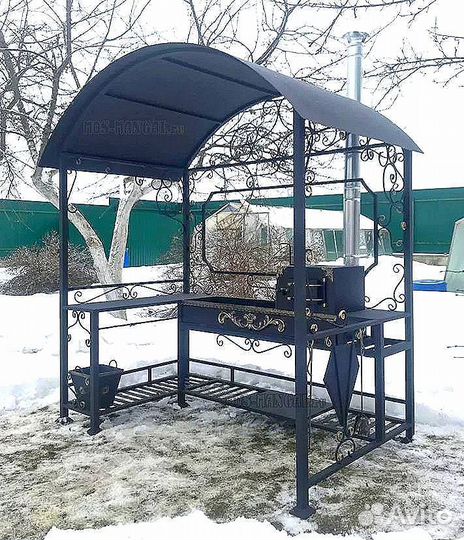 Мангал с печью под казан