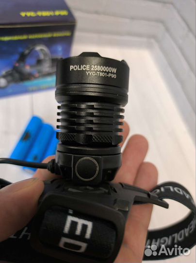 Фонарик светодиодный на голову лоб аккамуляторами