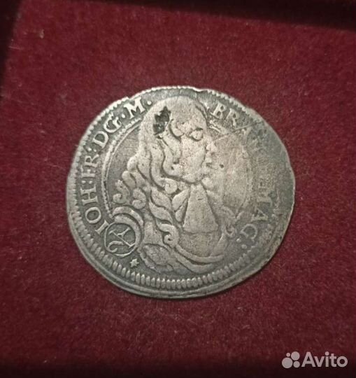 1/6 талера 1678 года Бранденбург-Ансбах серебро