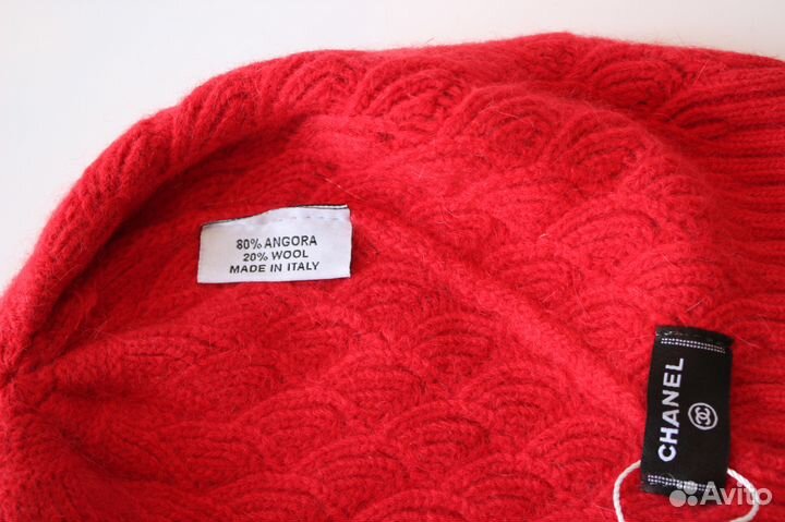 Шапка брендовая красная новая 80 ангора 20 шерст
