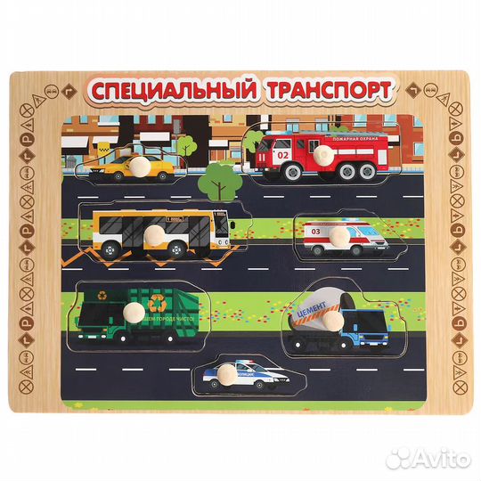 Деревянные развивающие пазлы рамка